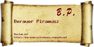 Berauer Piramusz névjegykártya